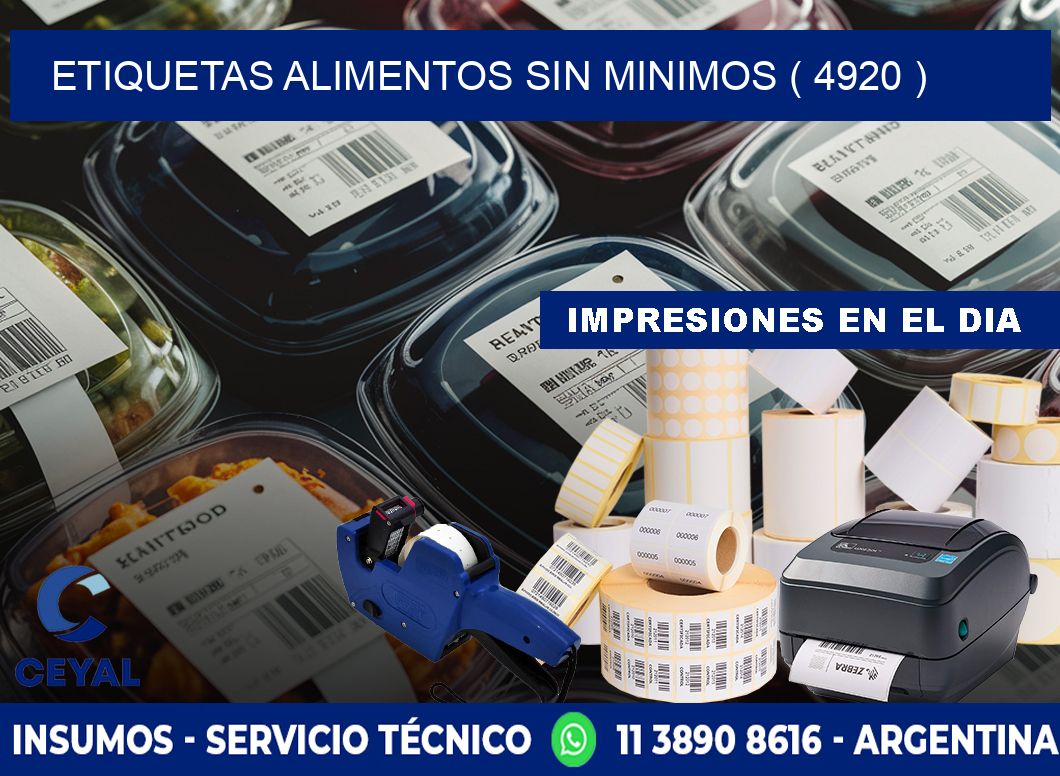 etiquetas alimentos sin minimos ( 4920 )