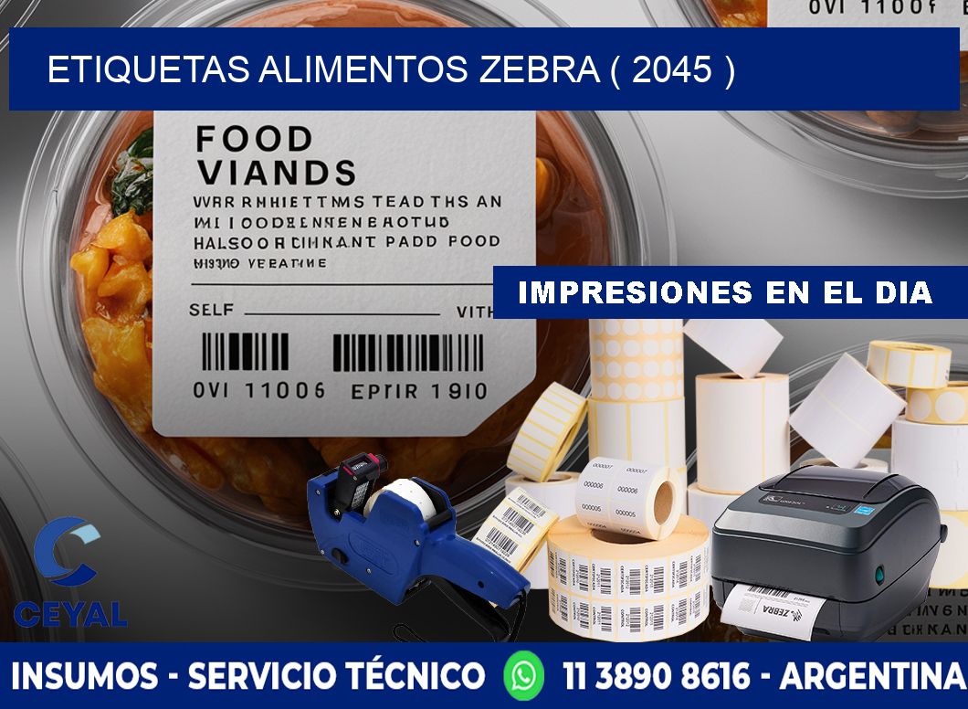 etiquetas alimentos zebra ( 2045 )