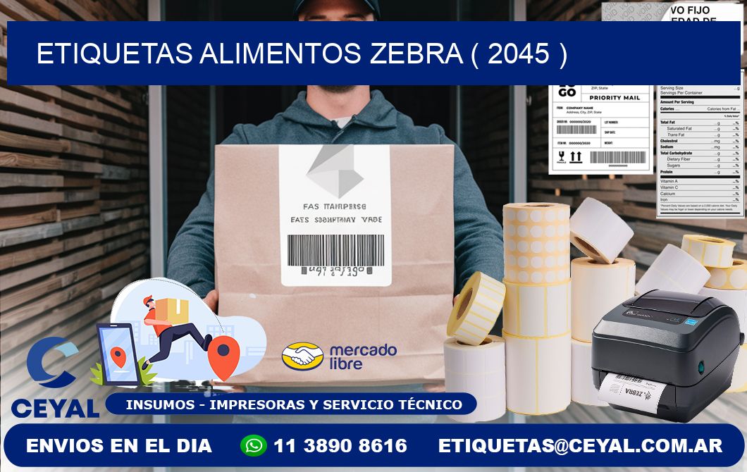 etiquetas alimentos zebra ( 2045 )