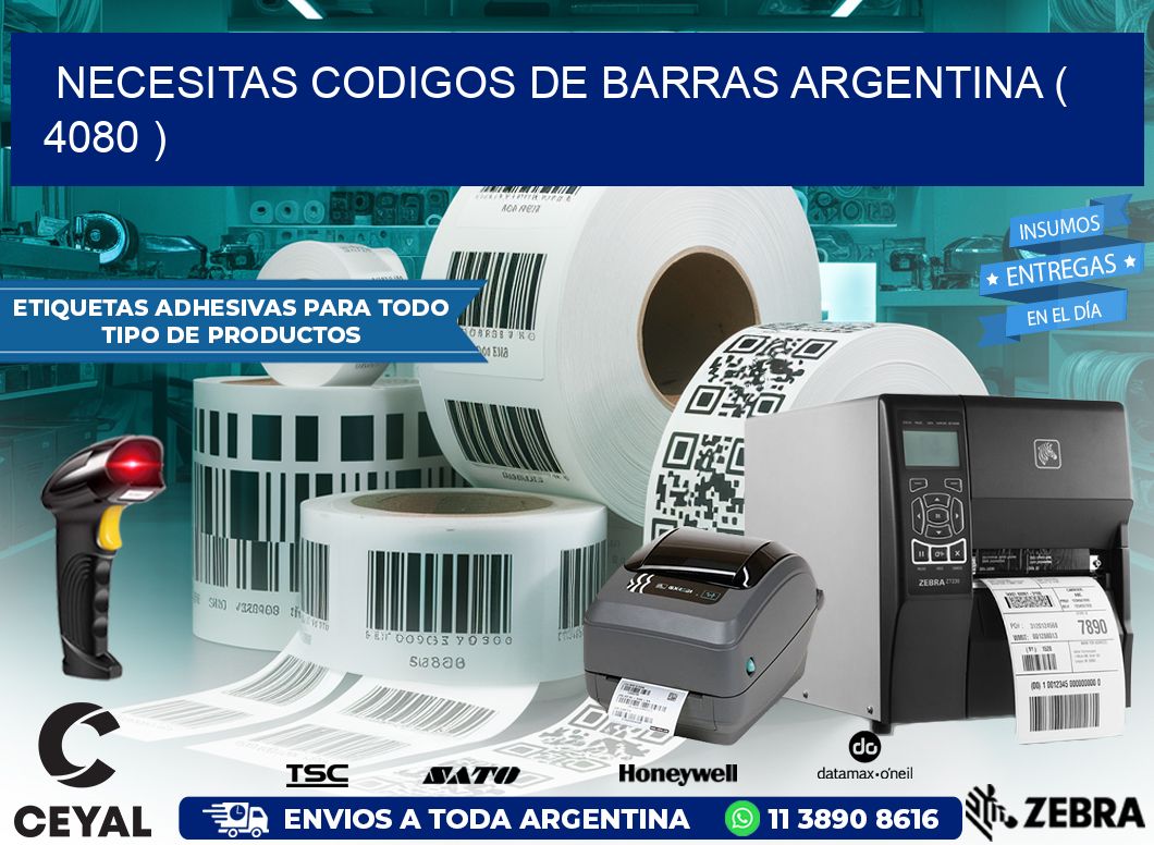 necesitas codigos de barras argentina ( 4080 )