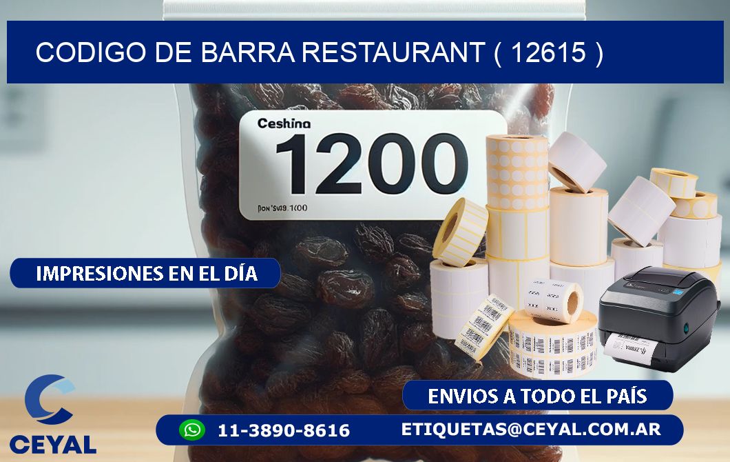 CODIGO DE BARRA RESTAURANT ( 12615 )