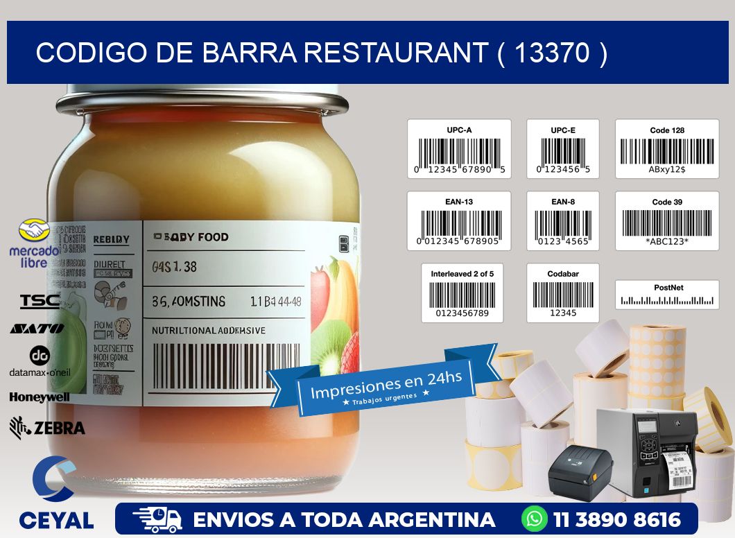 CODIGO DE BARRA RESTAURANT ( 13370 )