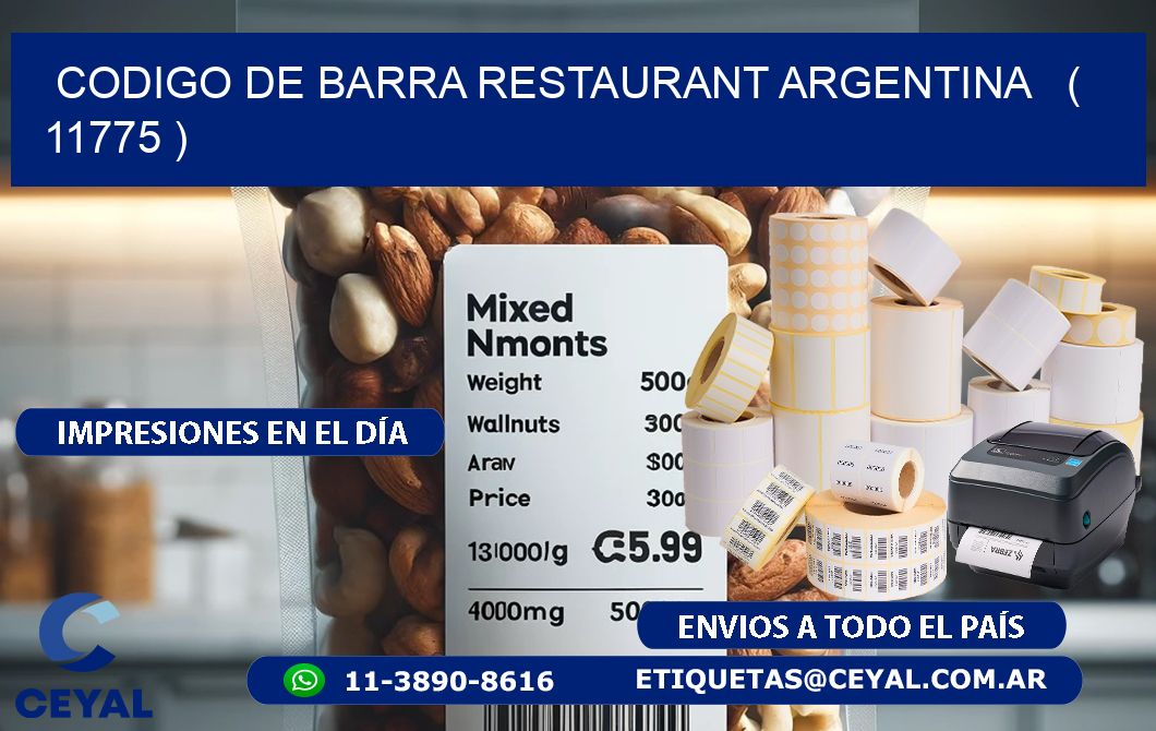 CODIGO DE BARRA RESTAURANT ARGENTINA   ( 11775 )