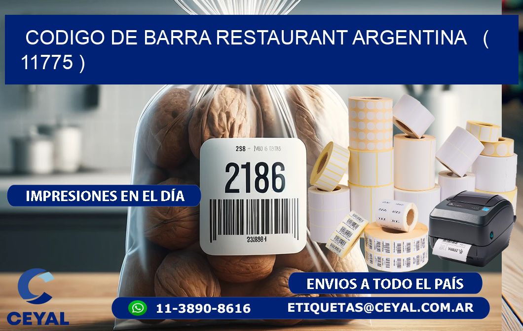 CODIGO DE BARRA RESTAURANT ARGENTINA   ( 11775 )