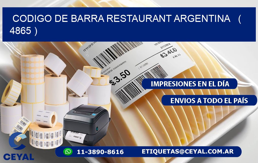 CODIGO DE BARRA RESTAURANT ARGENTINA   ( 4865 )