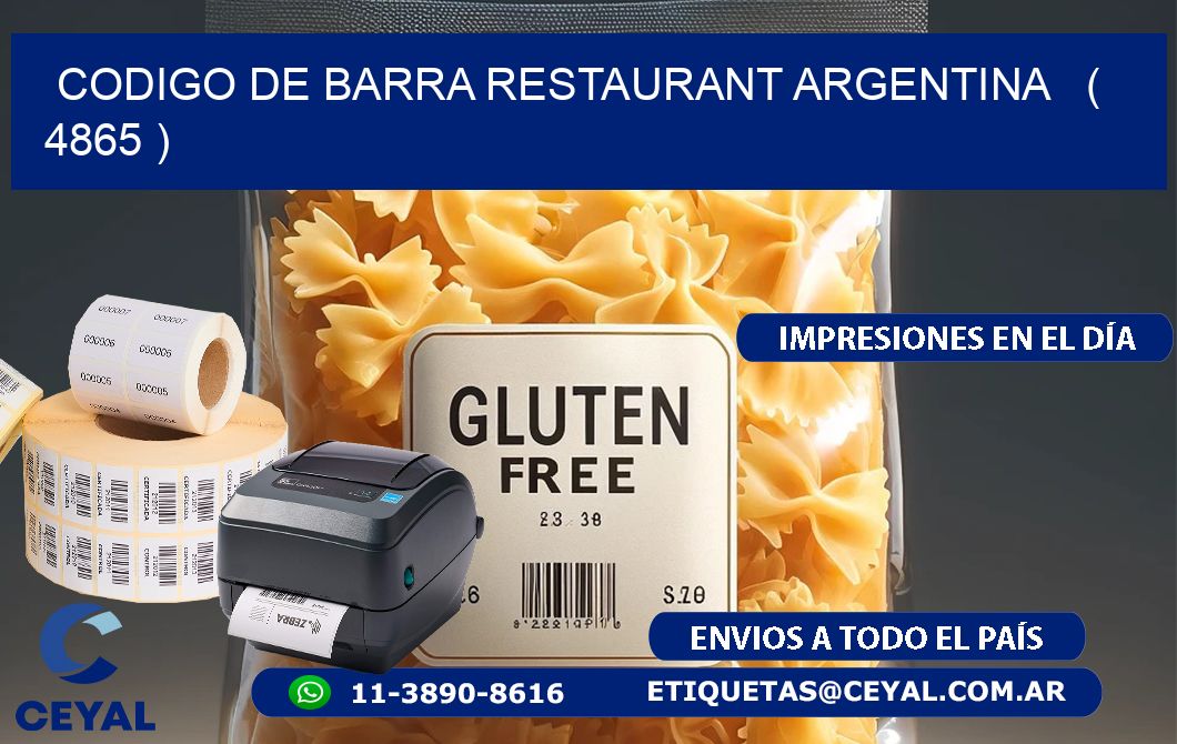 CODIGO DE BARRA RESTAURANT ARGENTINA   ( 4865 )