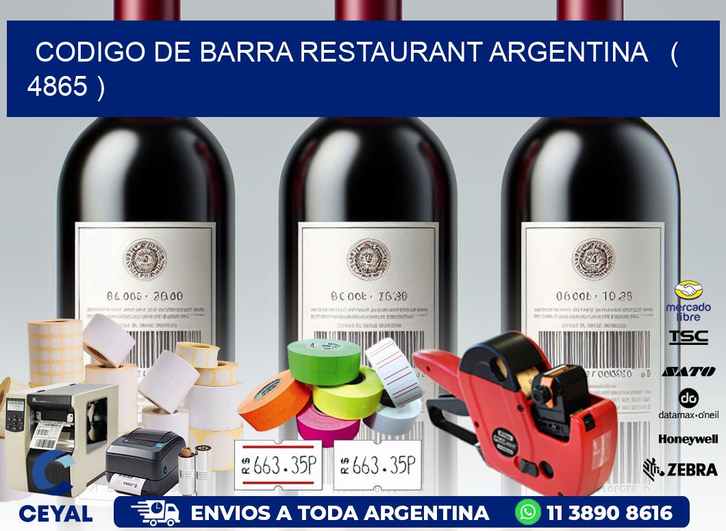 CODIGO DE BARRA RESTAURANT ARGENTINA   ( 4865 )