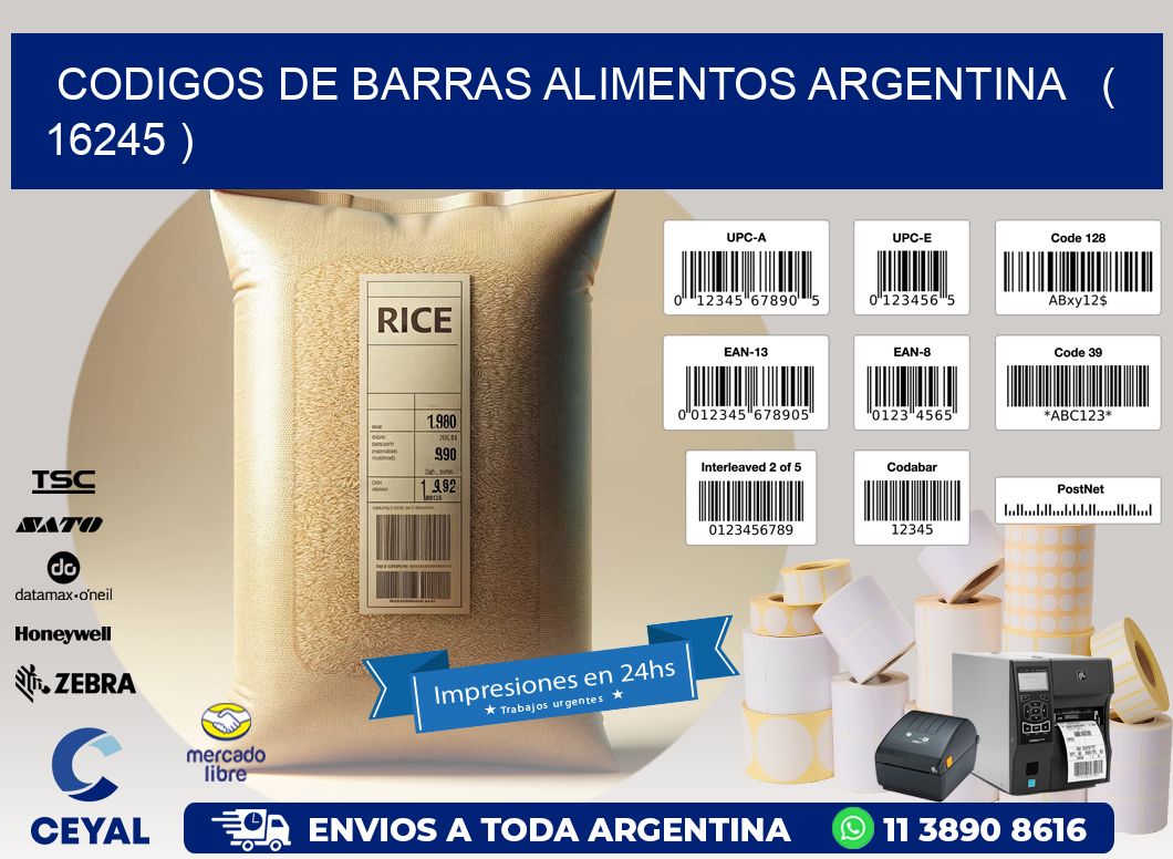 CODIGOS DE BARRAS ALIMENTOS ARGENTINA   ( 16245 )