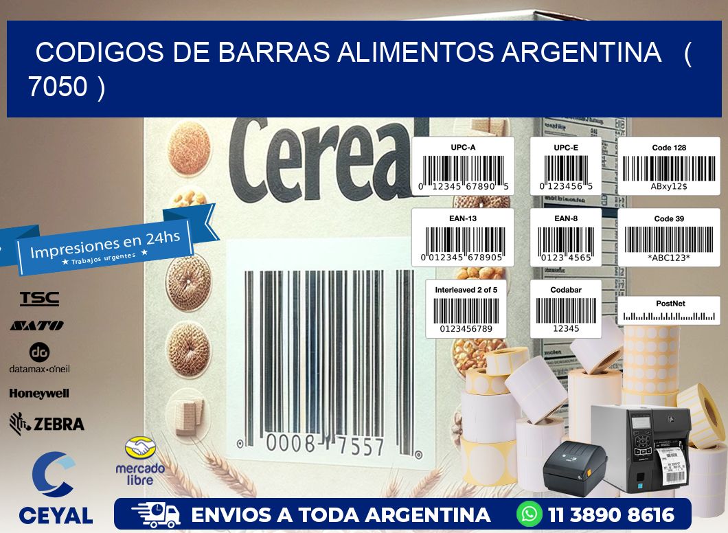 CODIGOS DE BARRAS ALIMENTOS ARGENTINA   ( 7050 )