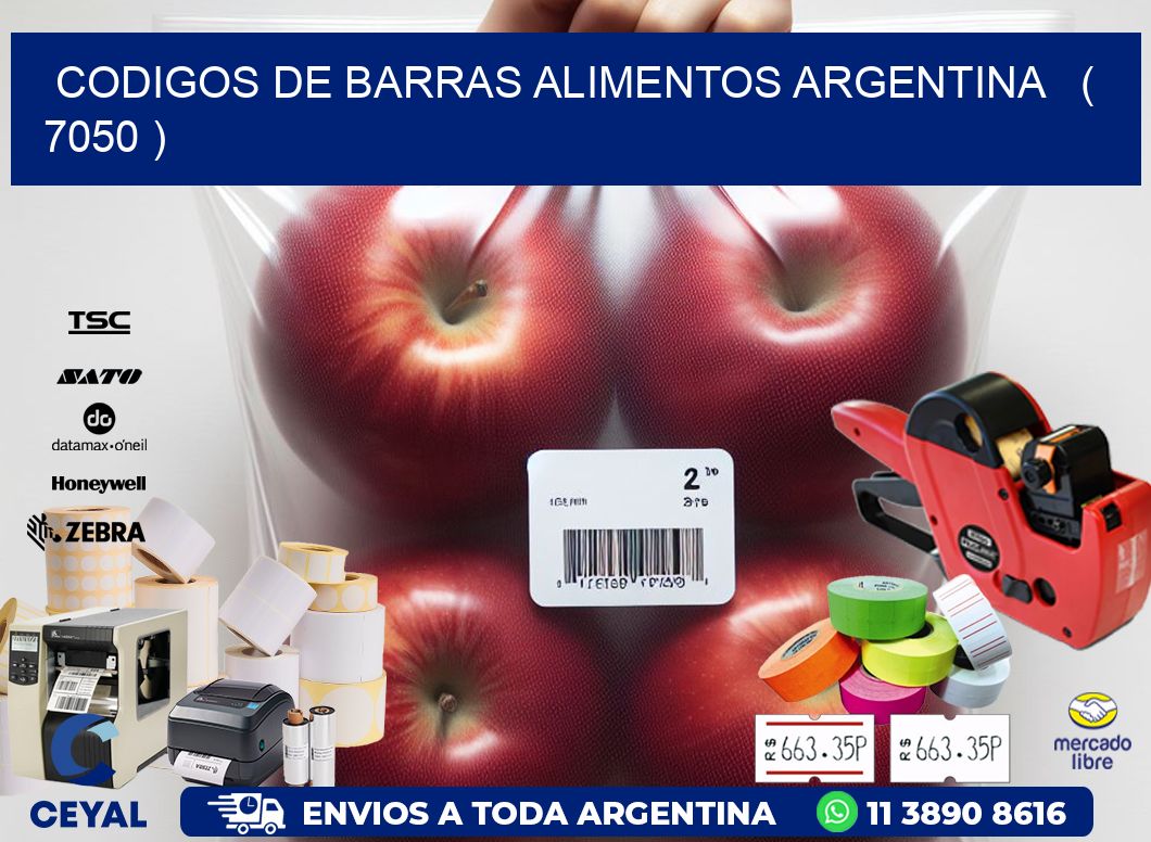 CODIGOS DE BARRAS ALIMENTOS ARGENTINA   ( 7050 )