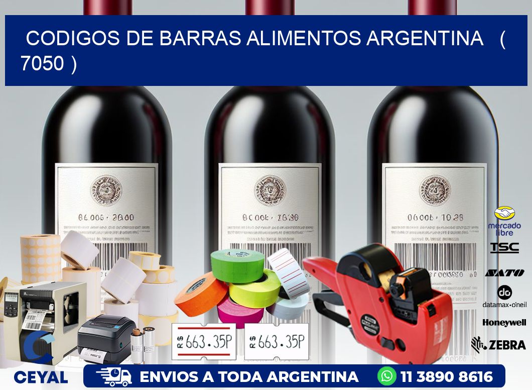 CODIGOS DE BARRAS ALIMENTOS ARGENTINA   ( 7050 )