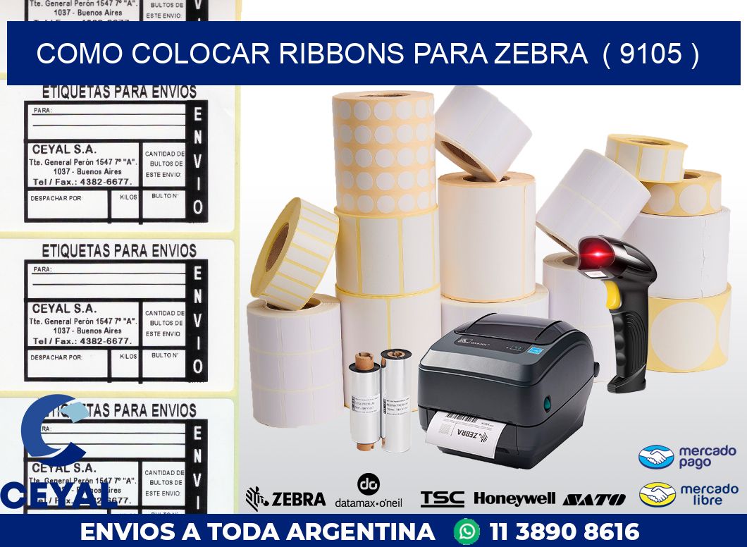 COMO COLOCAR RIBBONS PARA ZEBRA  ( 9105 )