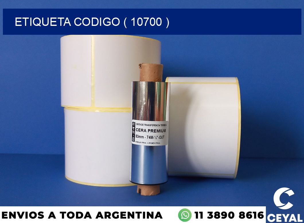 ETIQUETA CODIGO ( 10700 )