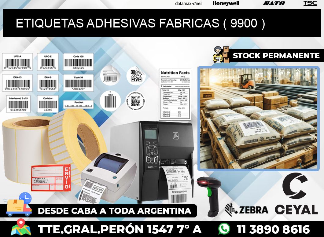 ETIQUETAS ADHESIVAS FABRICAS ( 9900 )