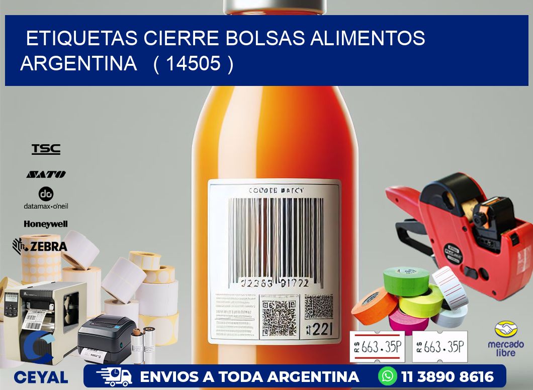 ETIQUETAS CIERRE BOLSAS ALIMENTOS ARGENTINA   ( 14505 )