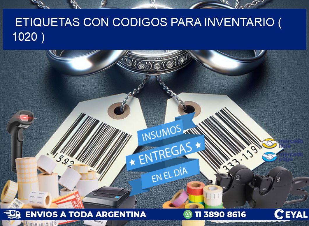 ETIQUETAS CON CODIGOS PARA INVENTARIO ( 1020 )