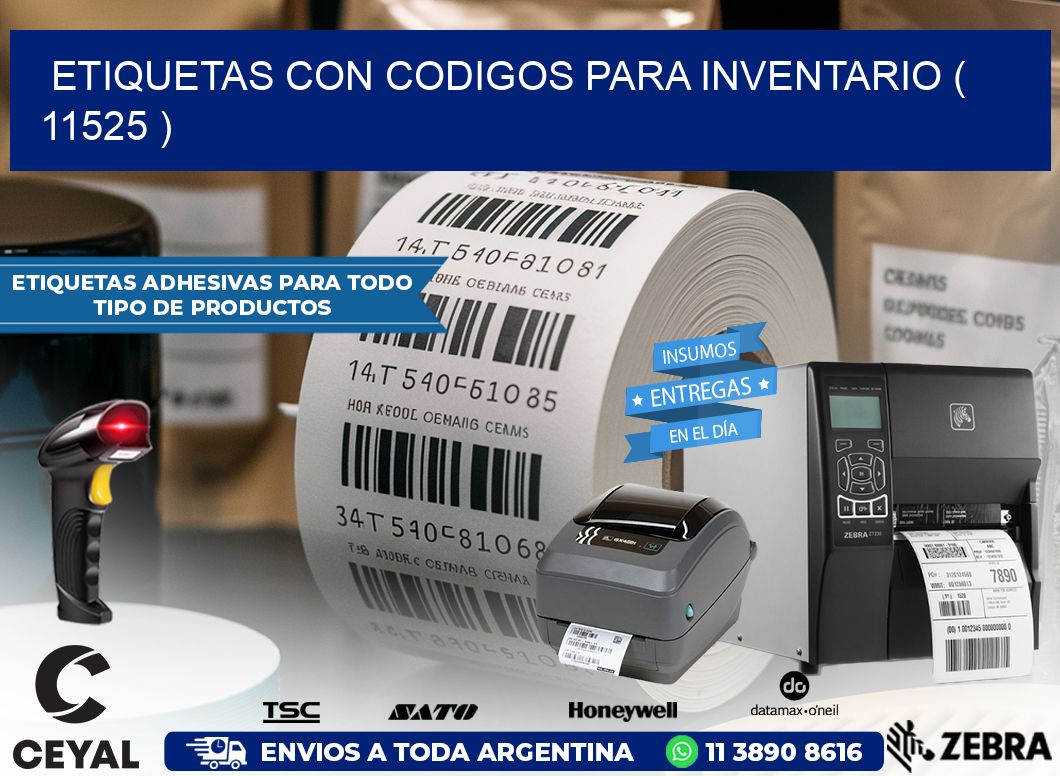 ETIQUETAS CON CODIGOS PARA INVENTARIO ( 11525 )