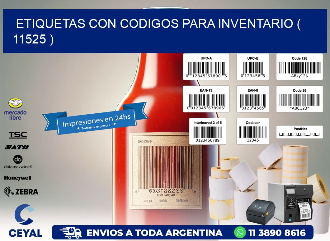 ETIQUETAS CON CODIGOS PARA INVENTARIO ( 11525 )