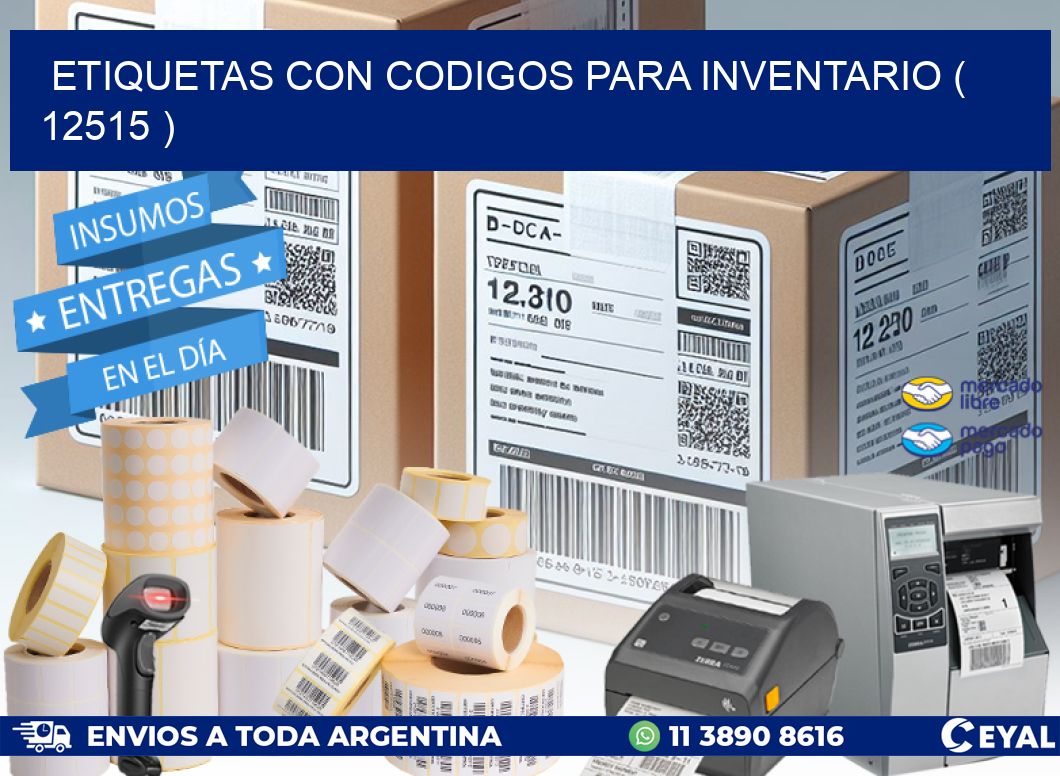 ETIQUETAS CON CODIGOS PARA INVENTARIO ( 12515 )