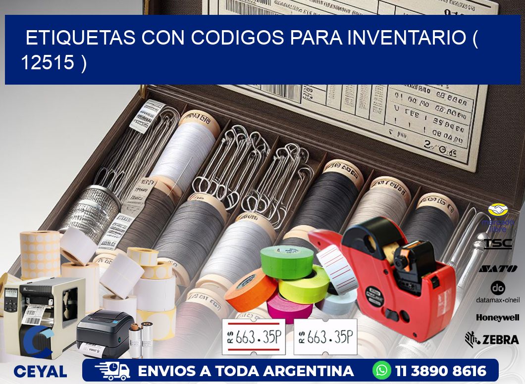 ETIQUETAS CON CODIGOS PARA INVENTARIO ( 12515 )