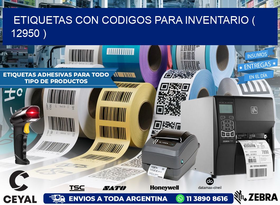 ETIQUETAS CON CODIGOS PARA INVENTARIO ( 12950 )