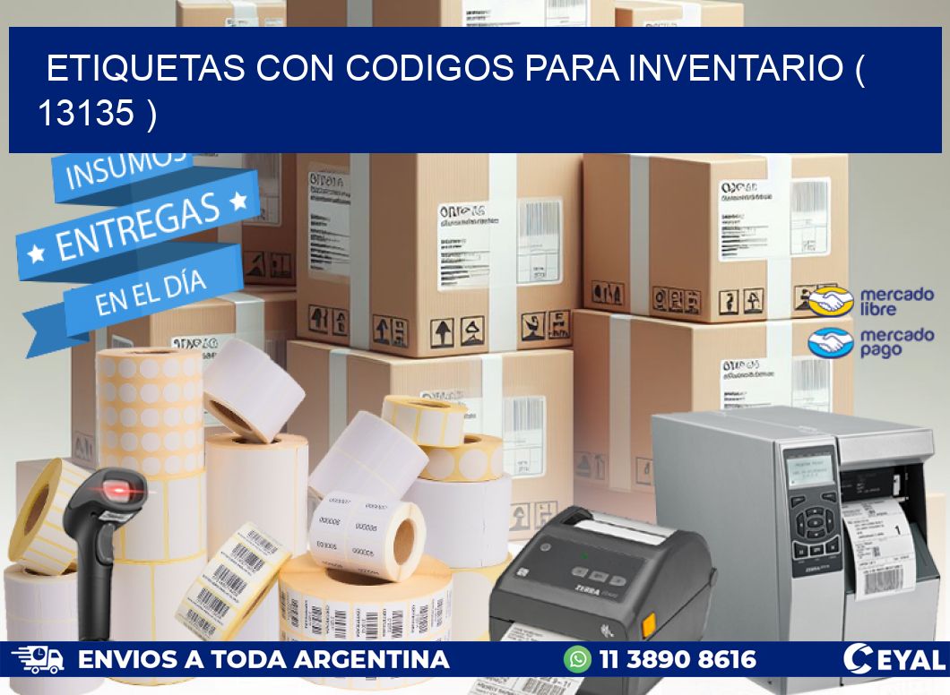 ETIQUETAS CON CODIGOS PARA INVENTARIO ( 13135 )