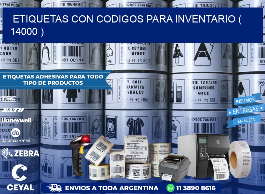 ETIQUETAS CON CODIGOS PARA INVENTARIO ( 14000 )