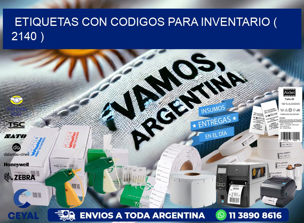 ETIQUETAS CON CODIGOS PARA INVENTARIO ( 2140 )