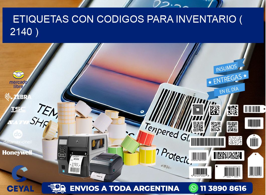 ETIQUETAS CON CODIGOS PARA INVENTARIO ( 2140 )