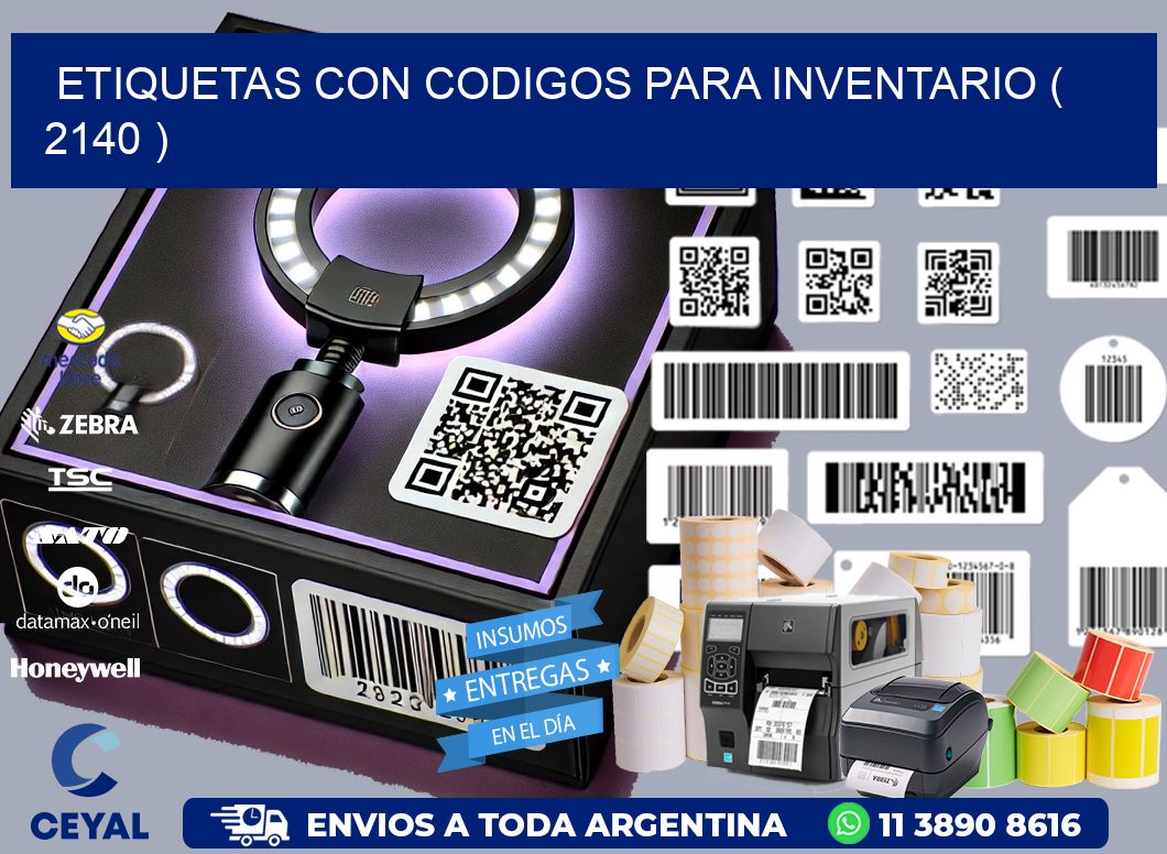 ETIQUETAS CON CODIGOS PARA INVENTARIO ( 2140 )