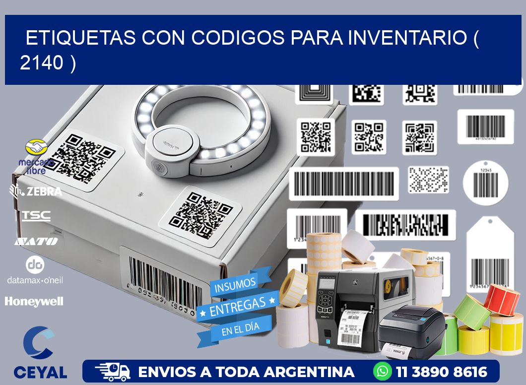 ETIQUETAS CON CODIGOS PARA INVENTARIO ( 2140 )