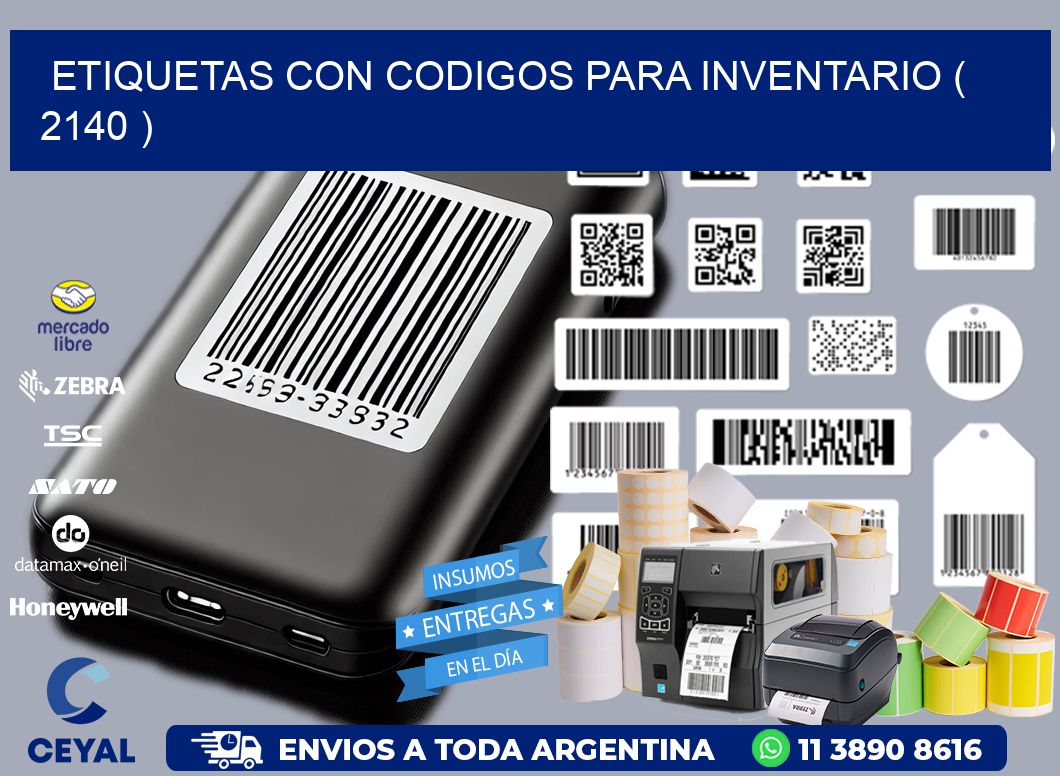 ETIQUETAS CON CODIGOS PARA INVENTARIO ( 2140 )