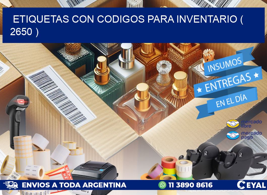 ETIQUETAS CON CODIGOS PARA INVENTARIO ( 2650 )