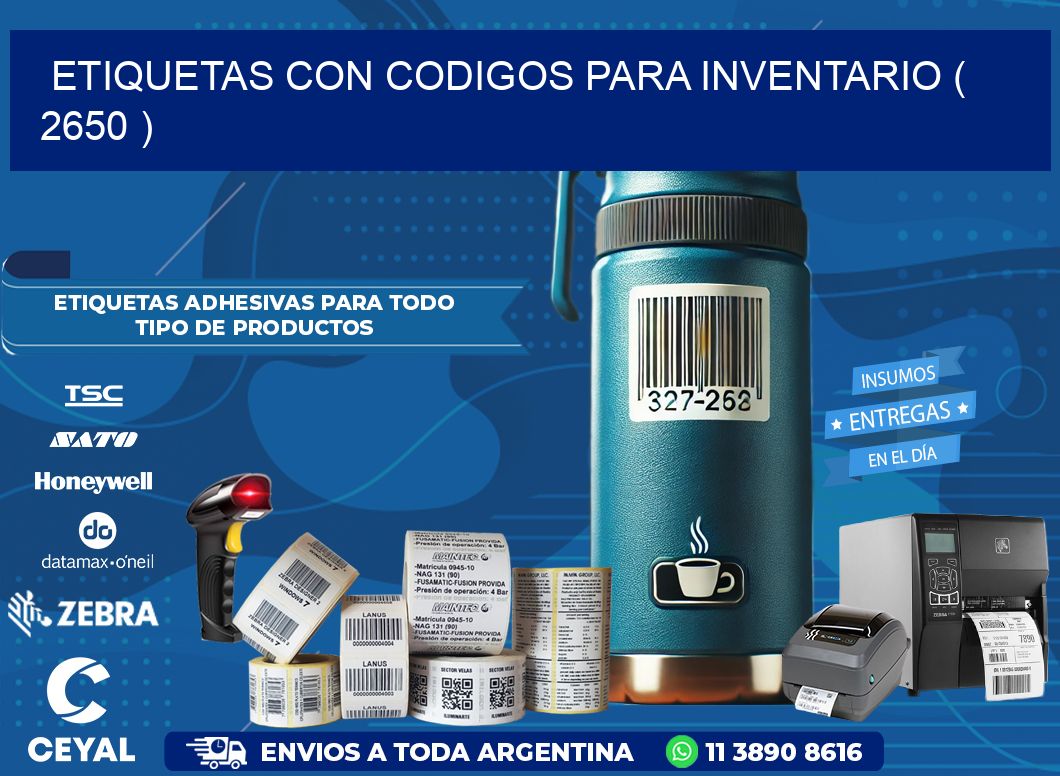 ETIQUETAS CON CODIGOS PARA INVENTARIO ( 2650 )