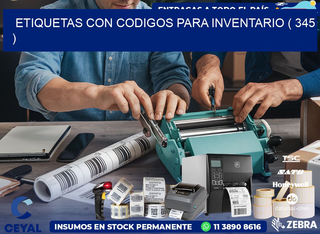 ETIQUETAS CON CODIGOS PARA INVENTARIO ( 345 )