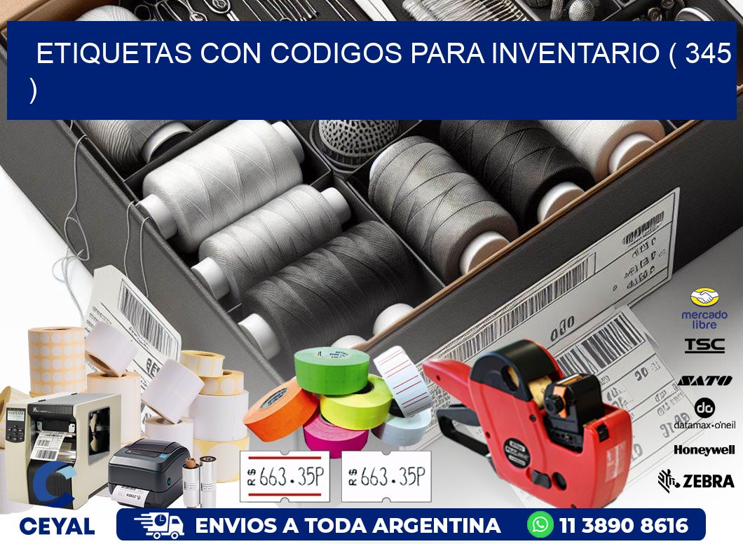 ETIQUETAS CON CODIGOS PARA INVENTARIO ( 345 )