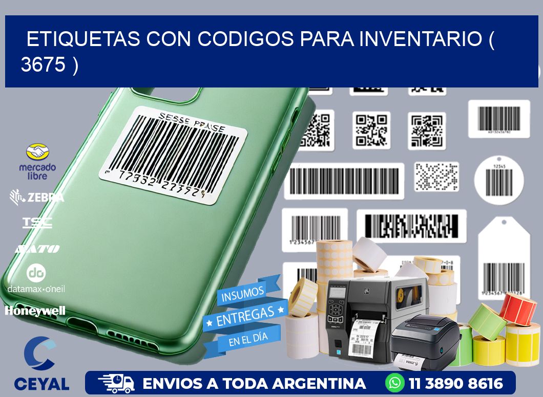 ETIQUETAS CON CODIGOS PARA INVENTARIO ( 3675 )