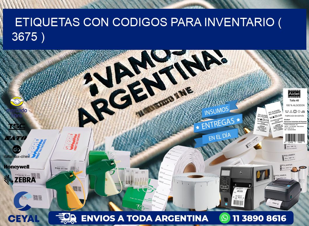 ETIQUETAS CON CODIGOS PARA INVENTARIO ( 3675 )