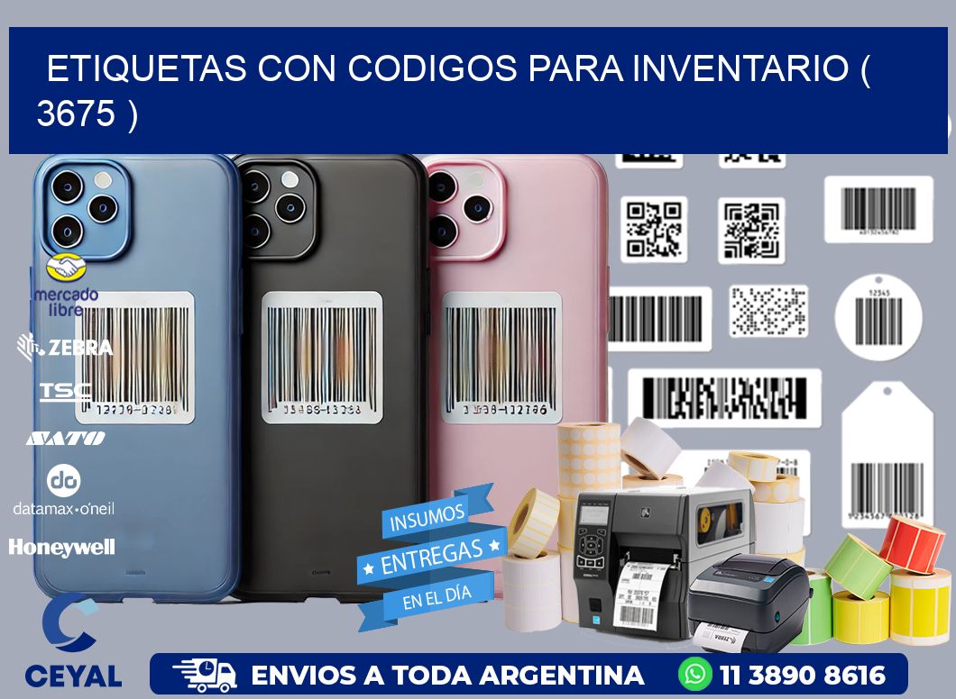 ETIQUETAS CON CODIGOS PARA INVENTARIO ( 3675 )