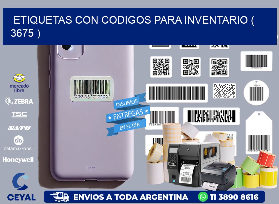 ETIQUETAS CON CODIGOS PARA INVENTARIO ( 3675 )