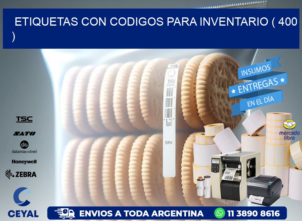 ETIQUETAS CON CODIGOS PARA INVENTARIO ( 400 )