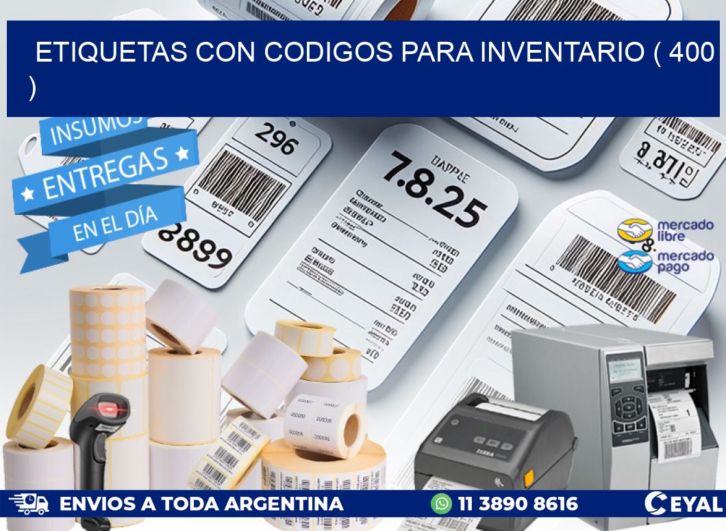 ETIQUETAS CON CODIGOS PARA INVENTARIO ( 400 )