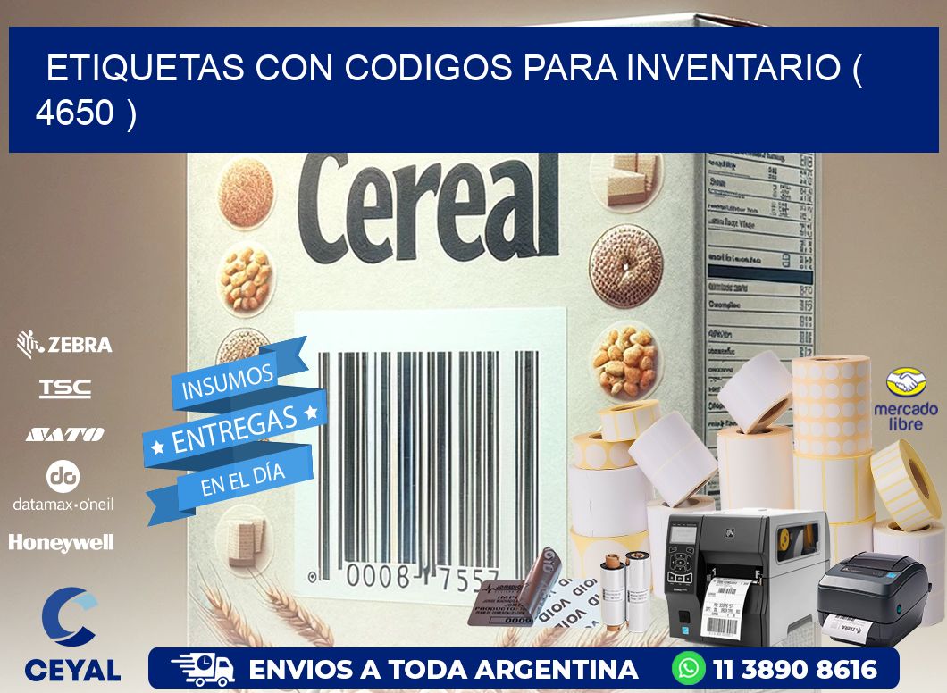 ETIQUETAS CON CODIGOS PARA INVENTARIO ( 4650 )