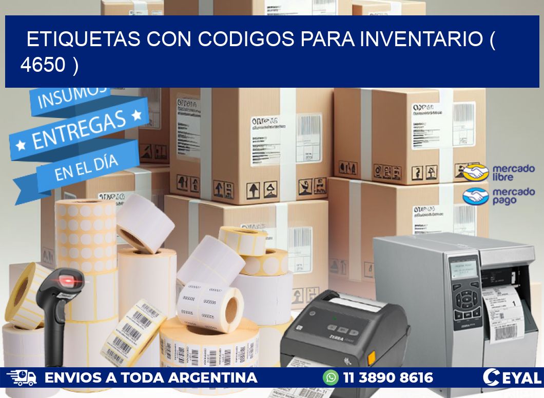 ETIQUETAS CON CODIGOS PARA INVENTARIO ( 4650 )