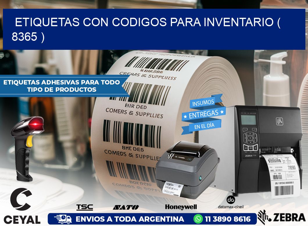 ETIQUETAS CON CODIGOS PARA INVENTARIO ( 8365 )