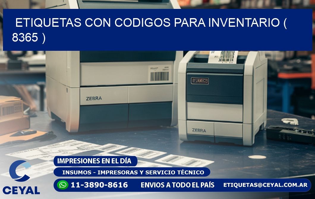 ETIQUETAS CON CODIGOS PARA INVENTARIO ( 8365 )