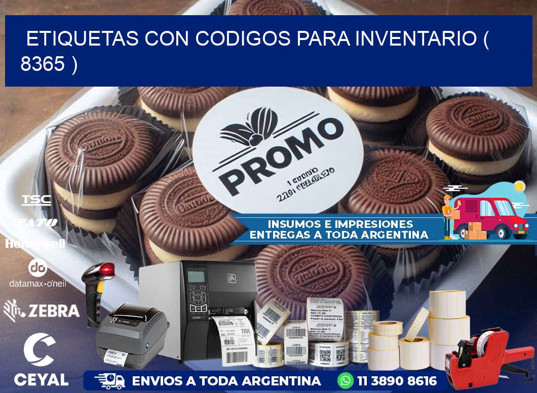 ETIQUETAS CON CODIGOS PARA INVENTARIO ( 8365 )