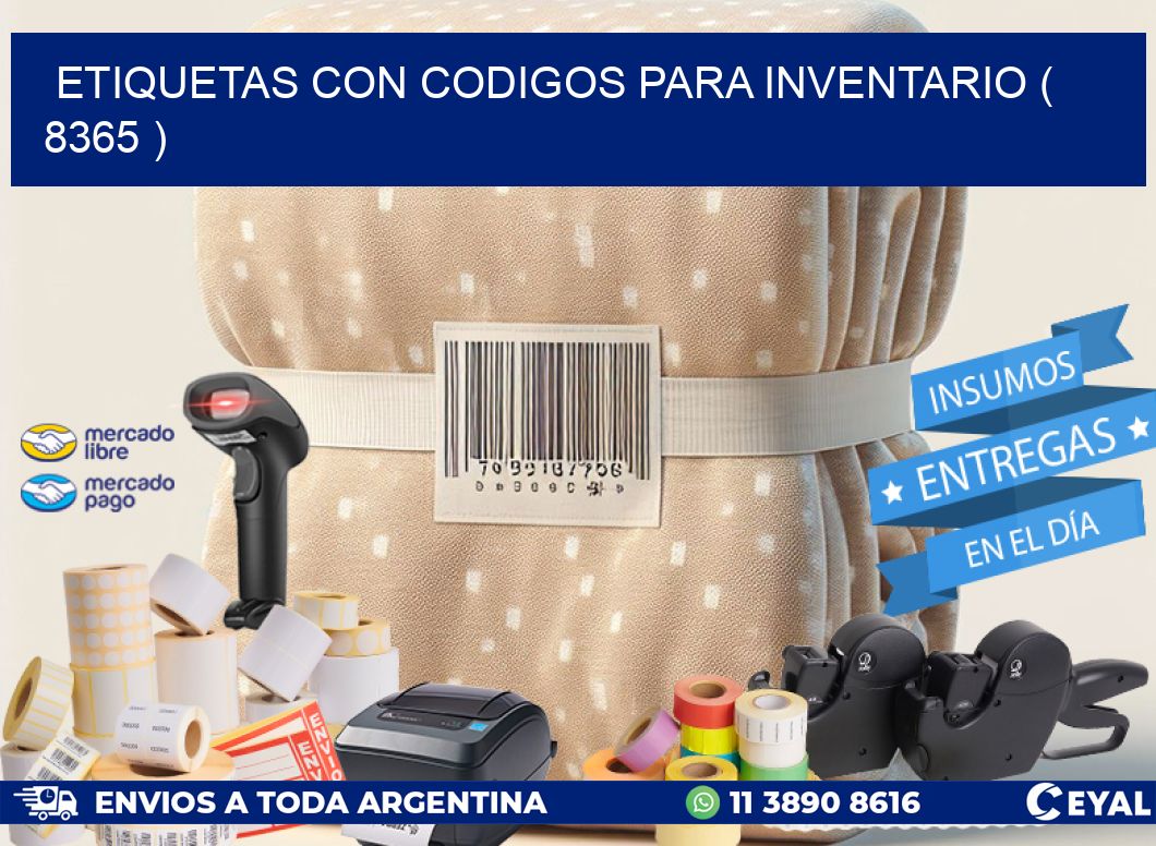 ETIQUETAS CON CODIGOS PARA INVENTARIO ( 8365 )