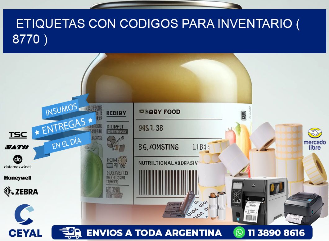 ETIQUETAS CON CODIGOS PARA INVENTARIO ( 8770 )