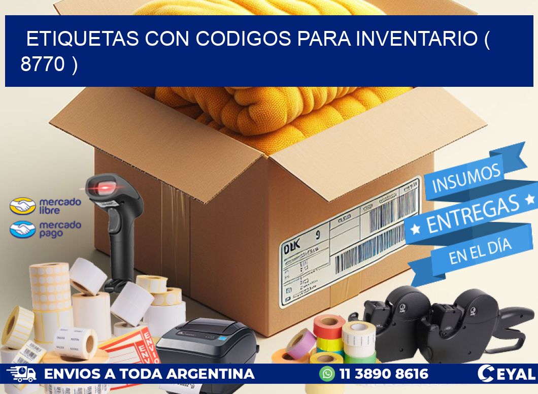 ETIQUETAS CON CODIGOS PARA INVENTARIO ( 8770 )